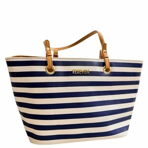 Kenneth Cole Reaction Blue and White Striped Tote